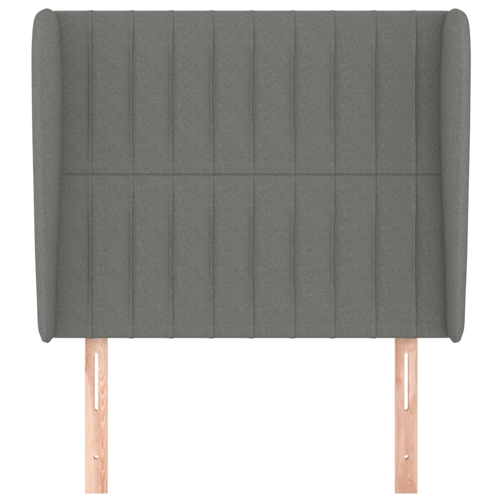 Headboard with Ears Dark Grey 103 cm Fabric