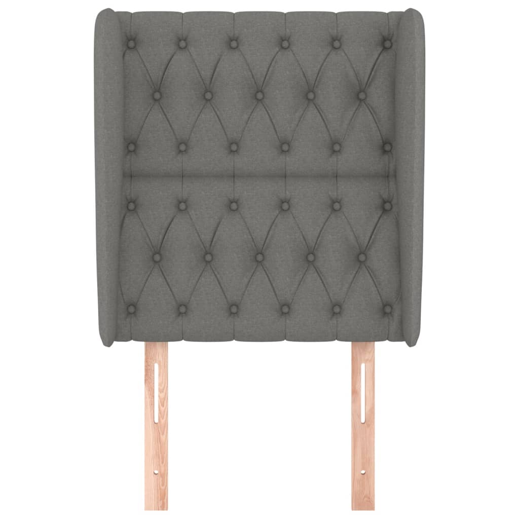 Headboard with Ears Dark Grey 83 cm Fabric