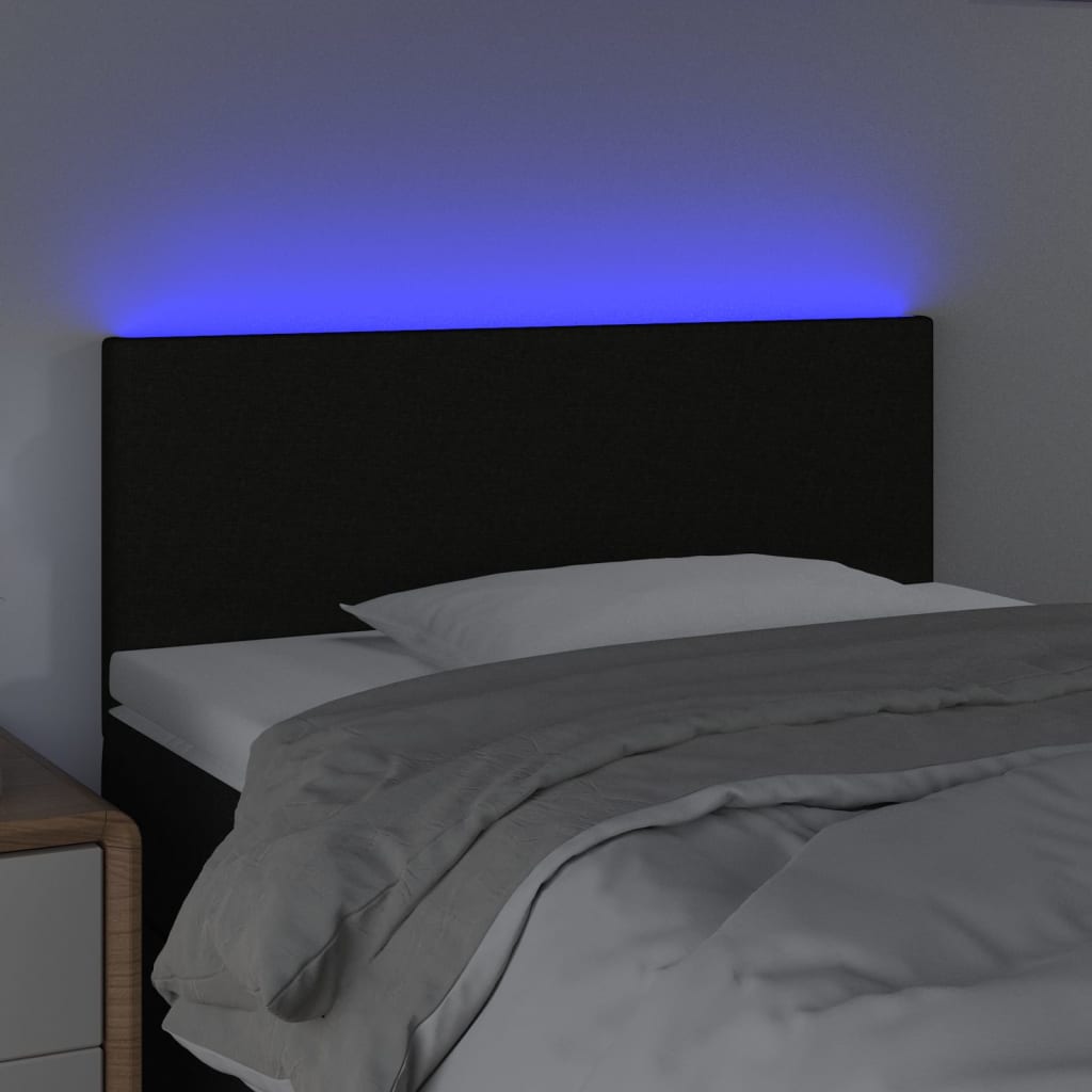 LED Headboard Black 100 cm Fabric