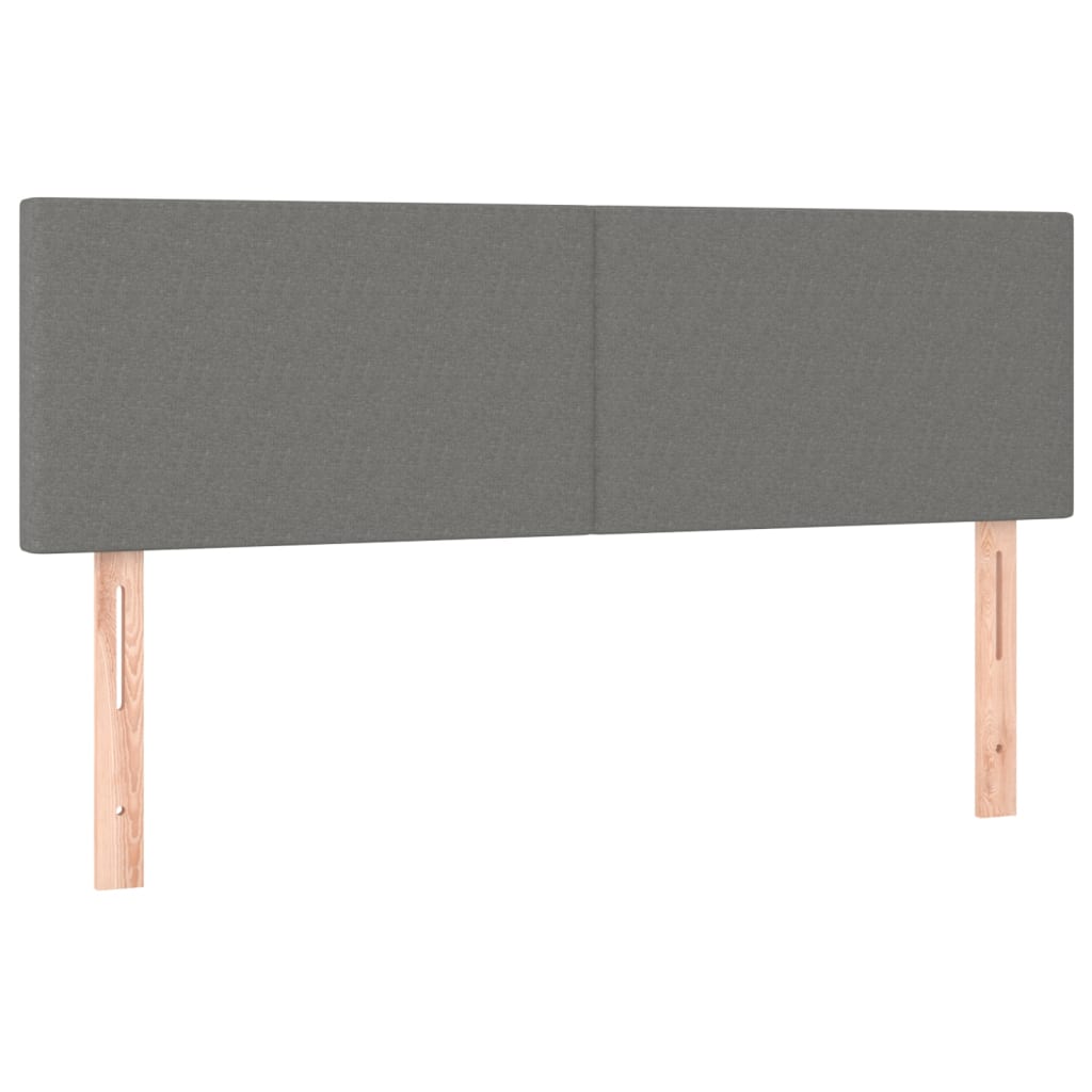 LED Headboard Dark Grey 144 cm Fabric