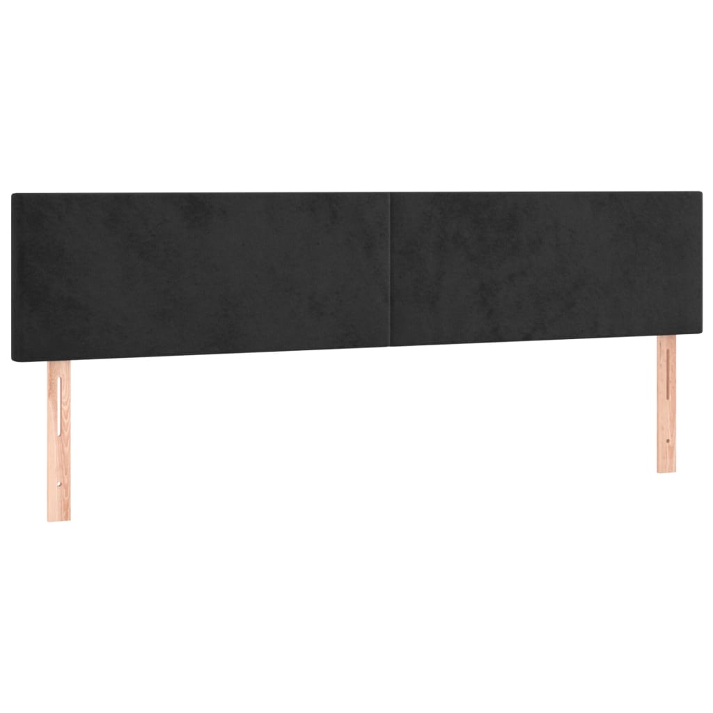LED Headboard Black 200 cm Velvet