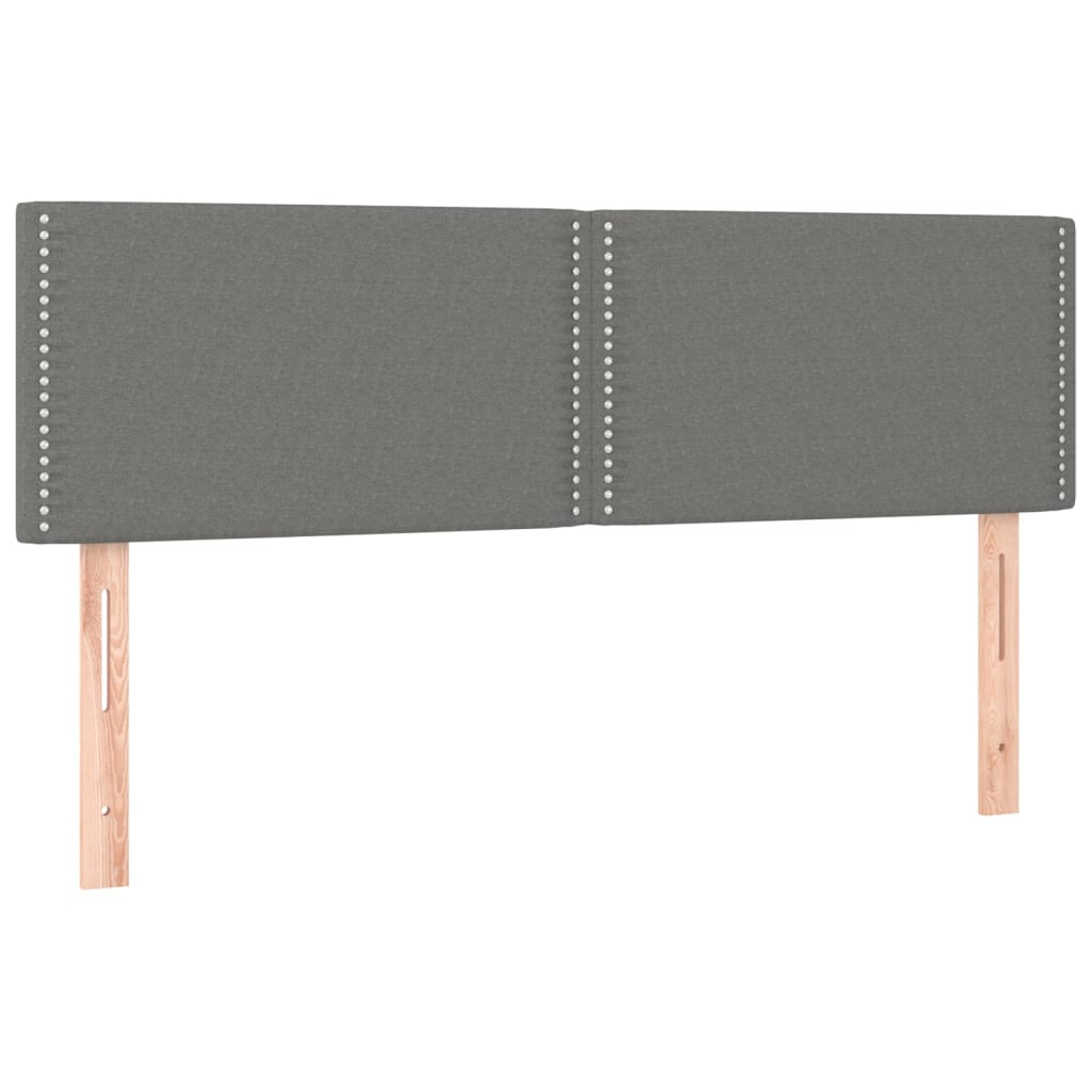 LED Headboard Dark Grey 144 cm Fabric