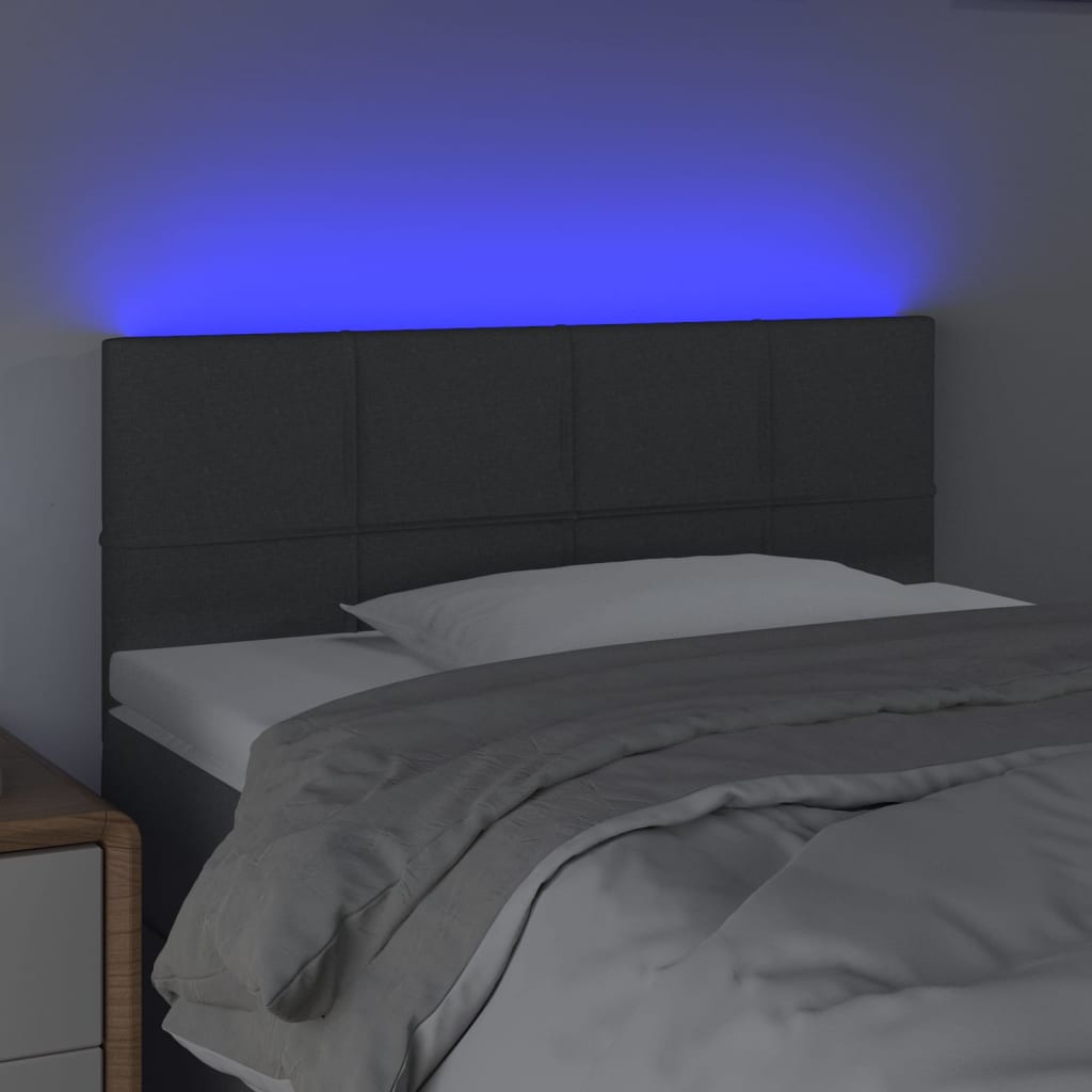 LED Headboard Dark Grey 100 cm Fabric