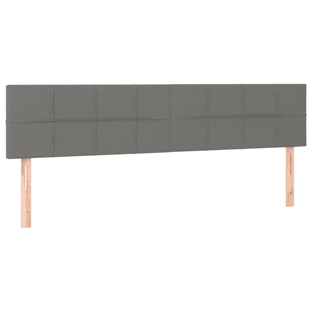 LED Headboard Dark Grey 200 cm Fabric