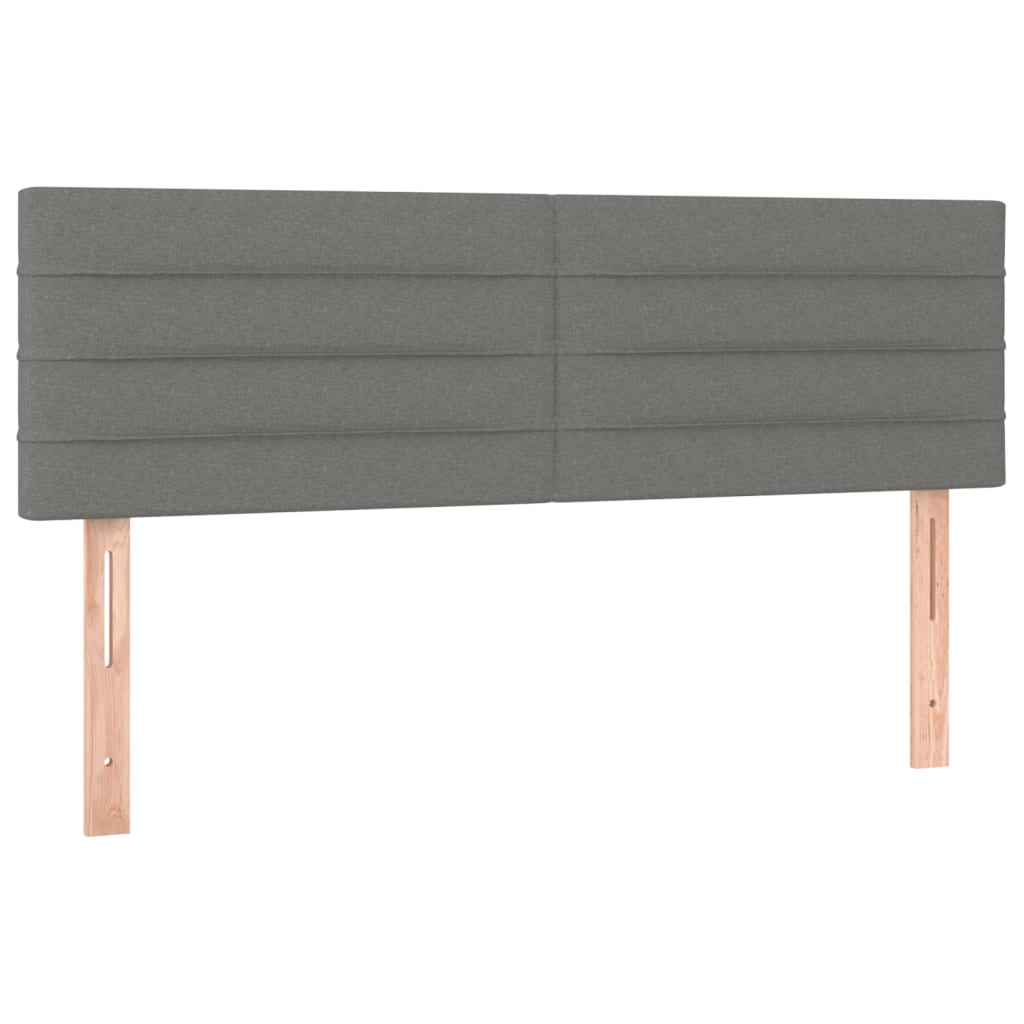 LED Headboard Dark Grey 144 cm Fabric