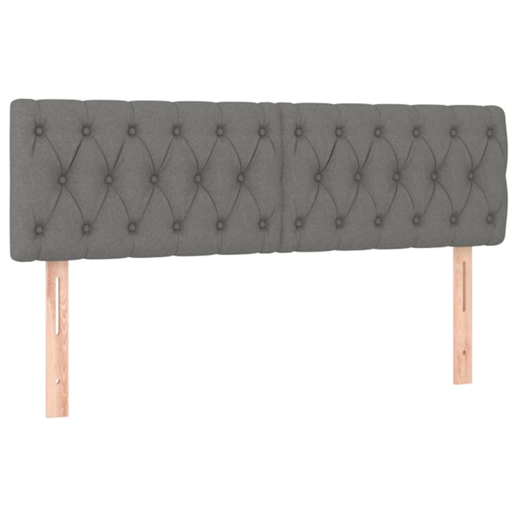LED Headboard Dark Grey 144 cm Fabric