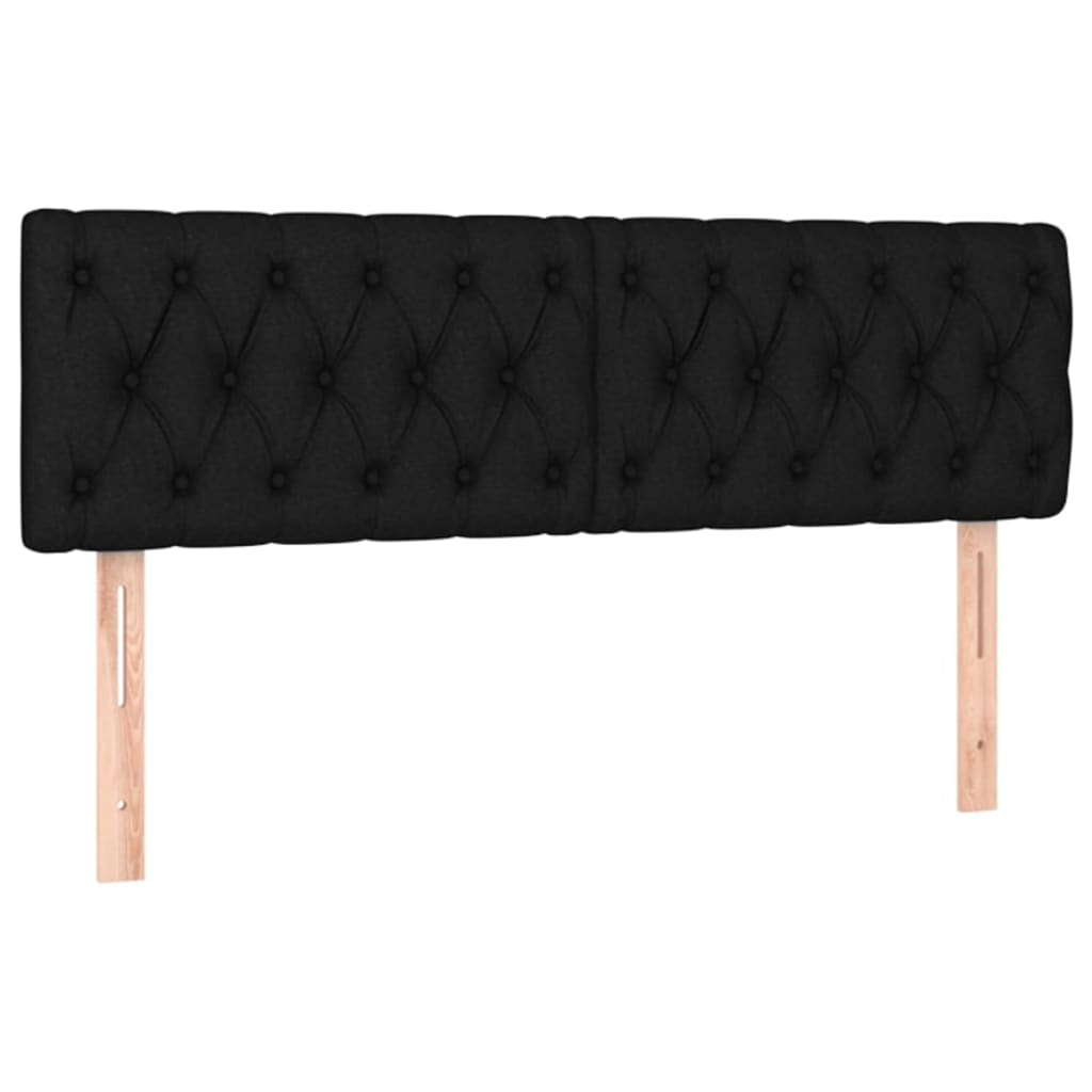 LED Headboard Black 160 cm Fabric