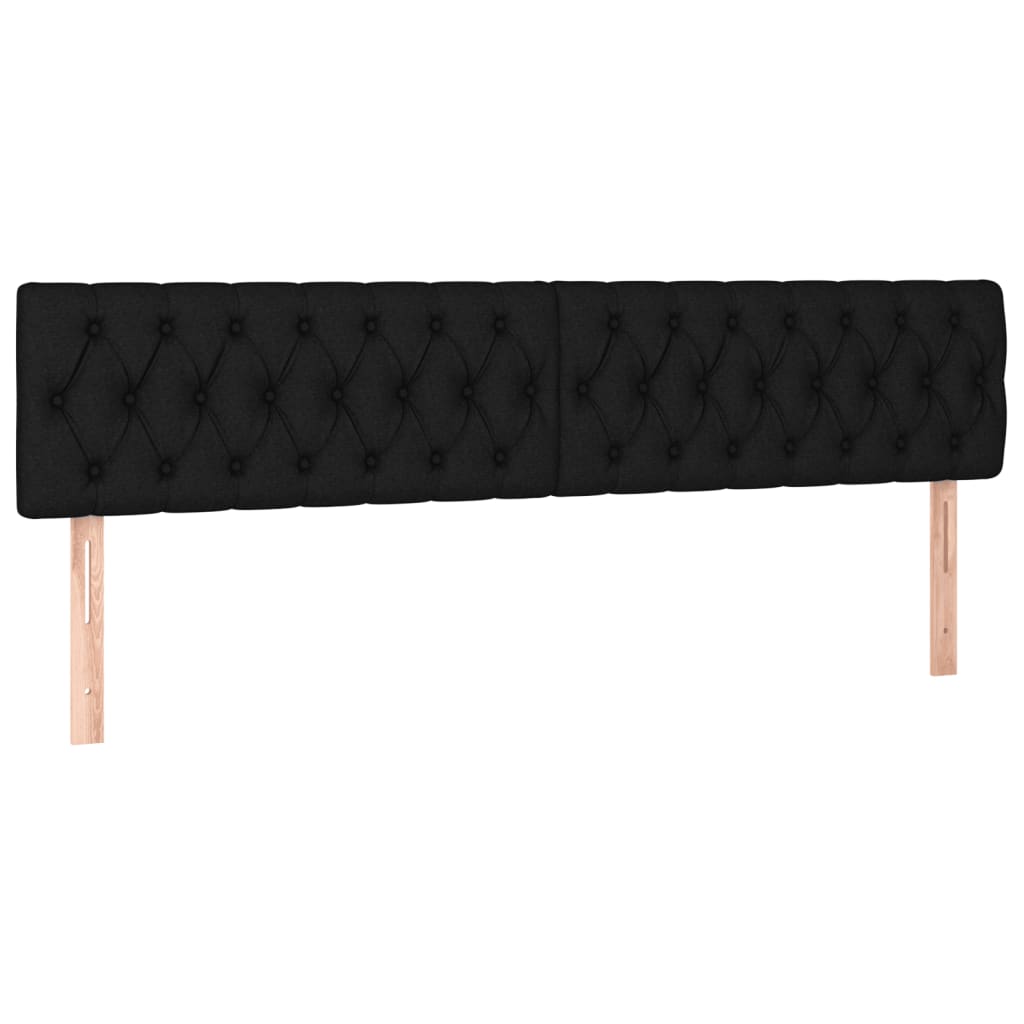 LED Headboard Black 200 cm Fabric