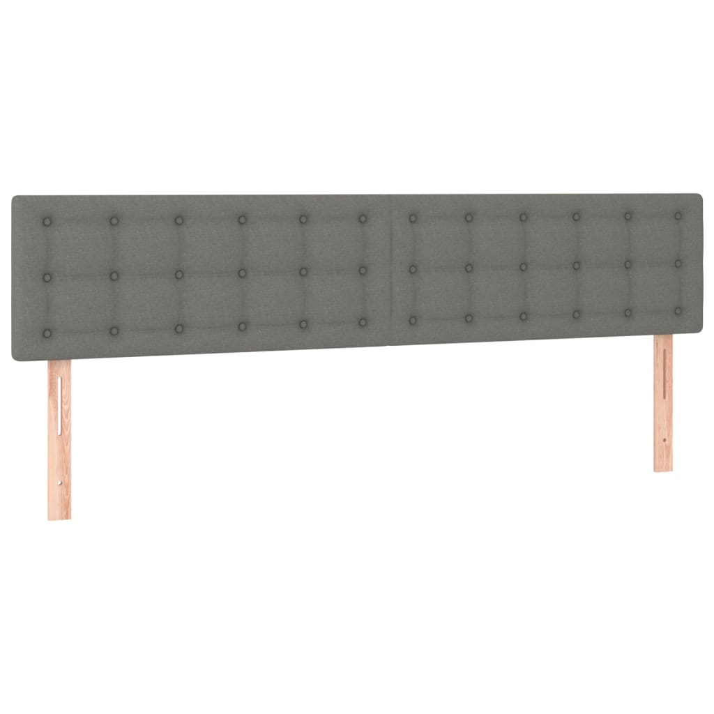 LED Headboard Dark Grey 200 cm Fabric