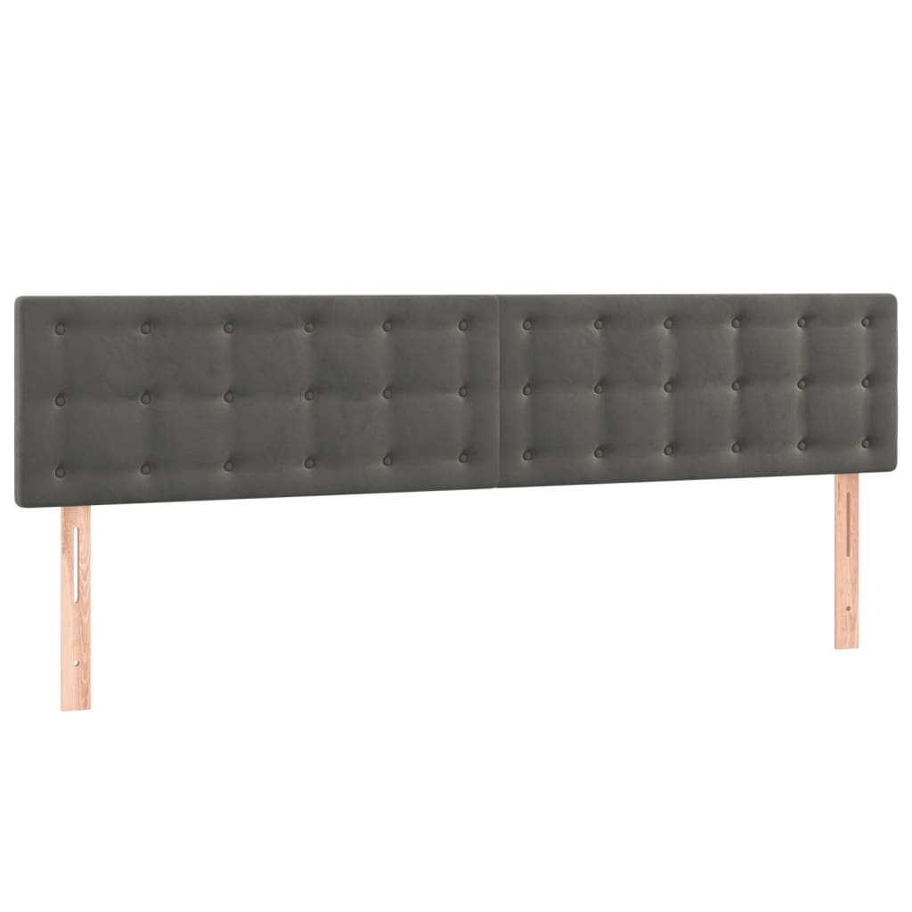 LED Headboard Dark Grey 200 cm Velvet