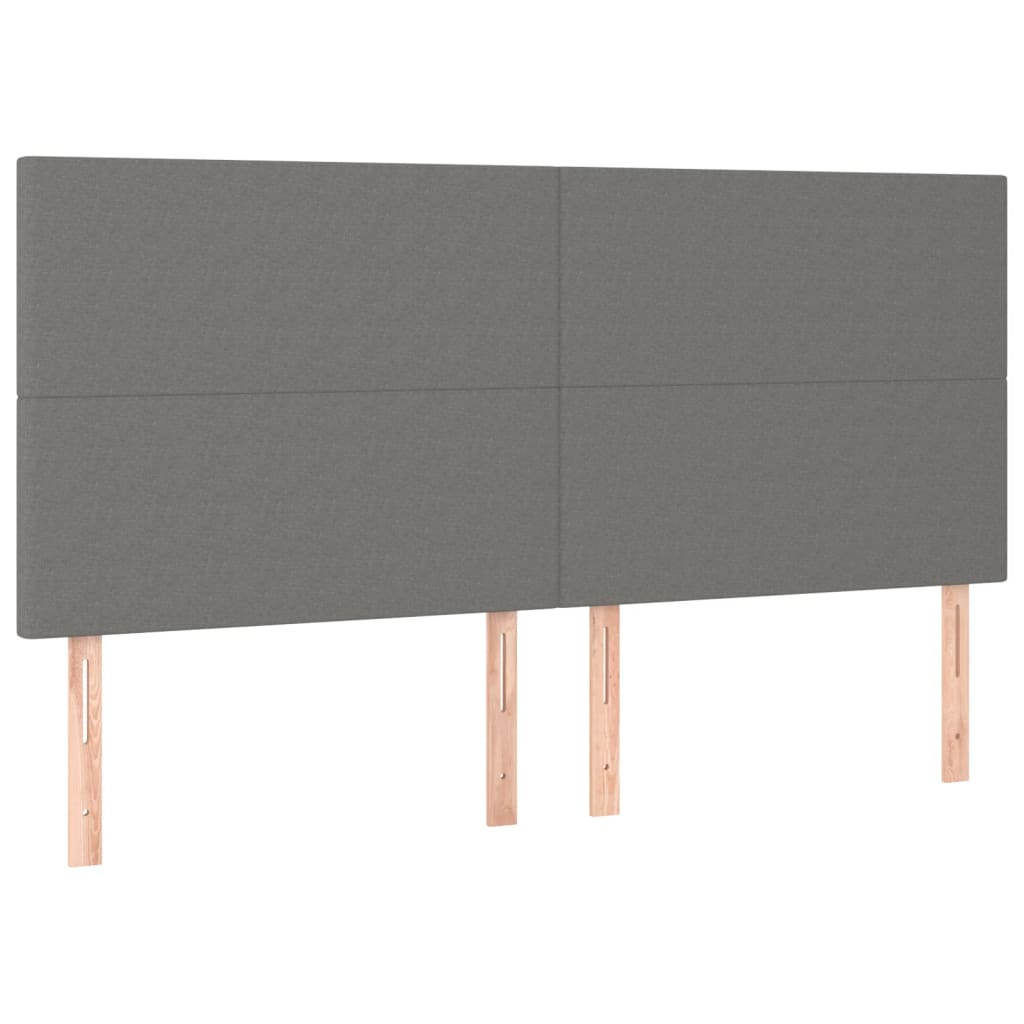 LED Headboard Dark Grey 200 cm Fabric