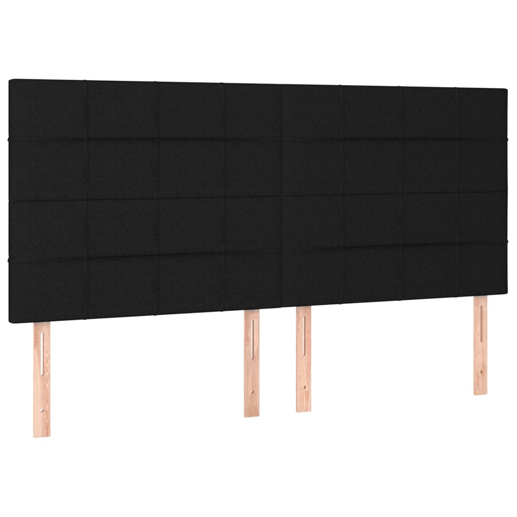 LED Headboard Black 160 cm Fabric
