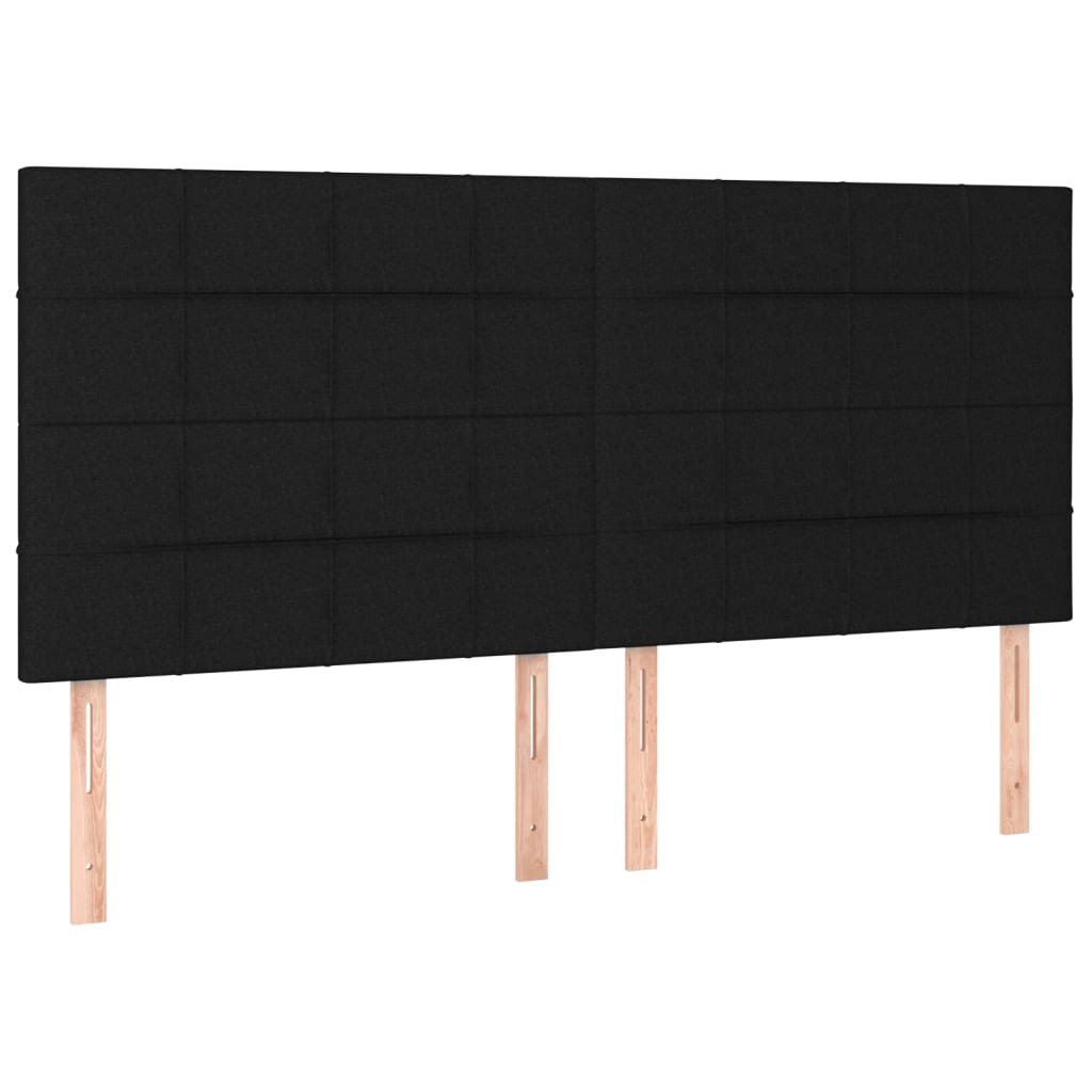 LED Headboard Black 200 cm Fabric
