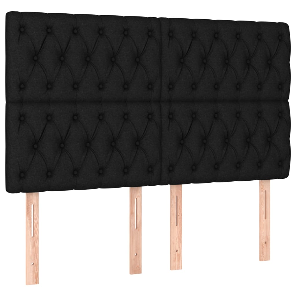 LED Headboard Black 160 cm Fabric