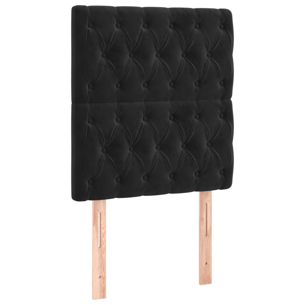 LED Headboard Black 80 cm Velvet