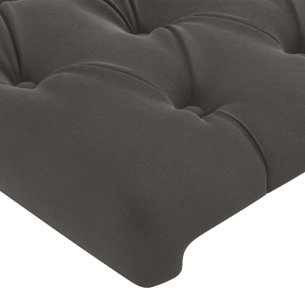 LED Headboard Dark Grey 100 cm Velvet