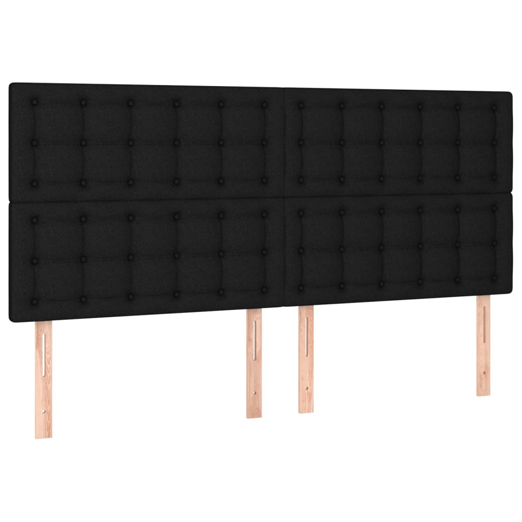 LED Headboard Black 160 cm Fabric