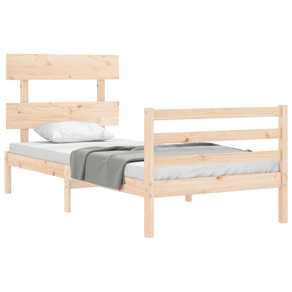 Bed Frame without Mattress 90x190 cm Solid Wood