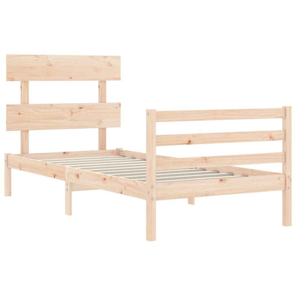 Bed Frame without Mattress 90x190 cm Solid Wood