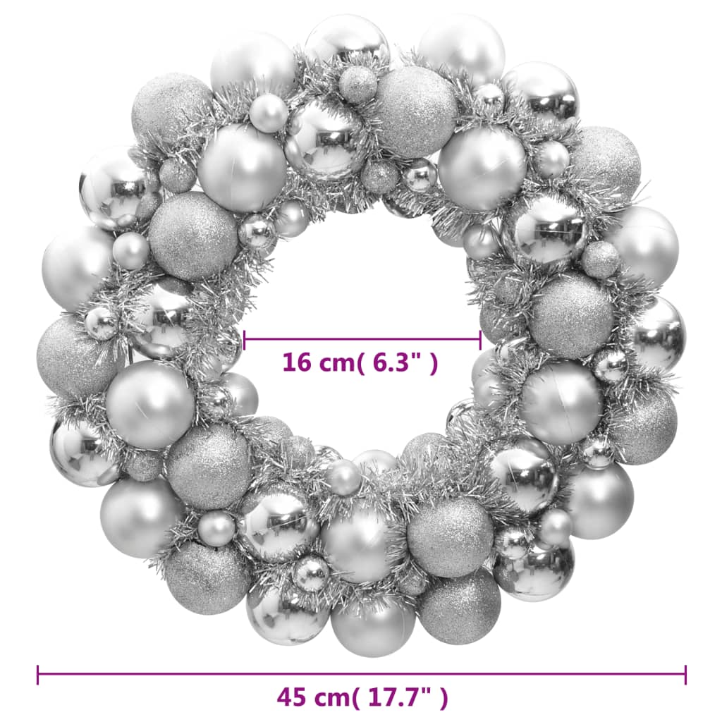Christmas Wreath Silver 45 cm Polystyrene