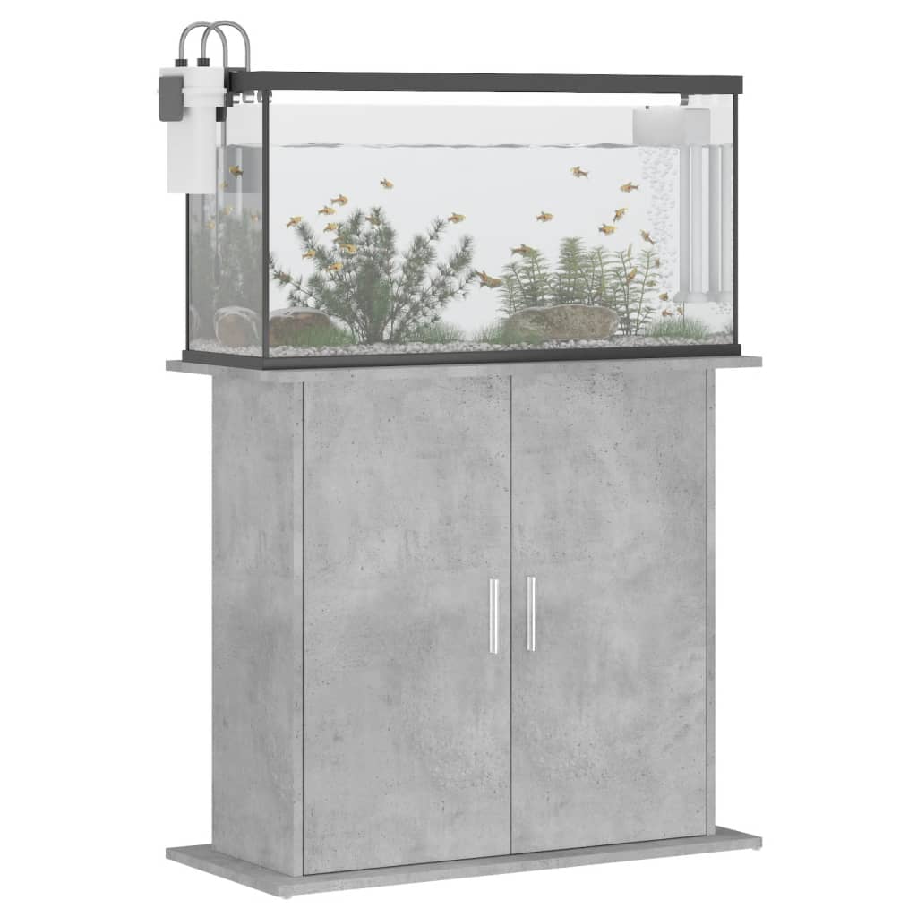 Aquarium Stand Concrete Grey 81x36x73 cm Engineered Wood