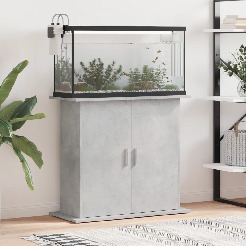 Aquarium Stand Concrete Grey 81x36x73 cm Engineered Wood