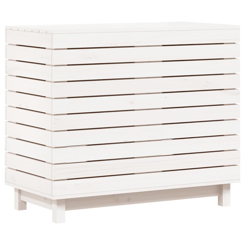 Laundry Basket White 88.5x44x76 cm Solid Wood Pine