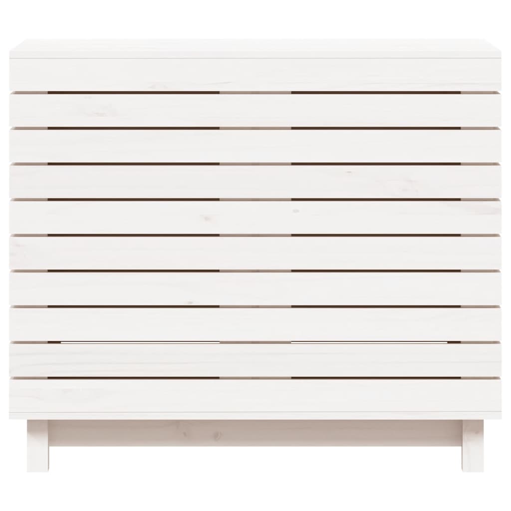 Laundry Basket White 88.5x44x76 cm Solid Wood Pine