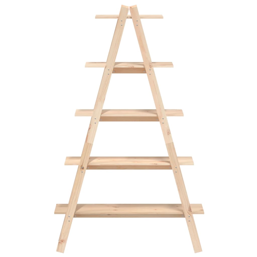 5-Tier Shelf A-shape 110x40x180.5 cm Solid Wood Pine