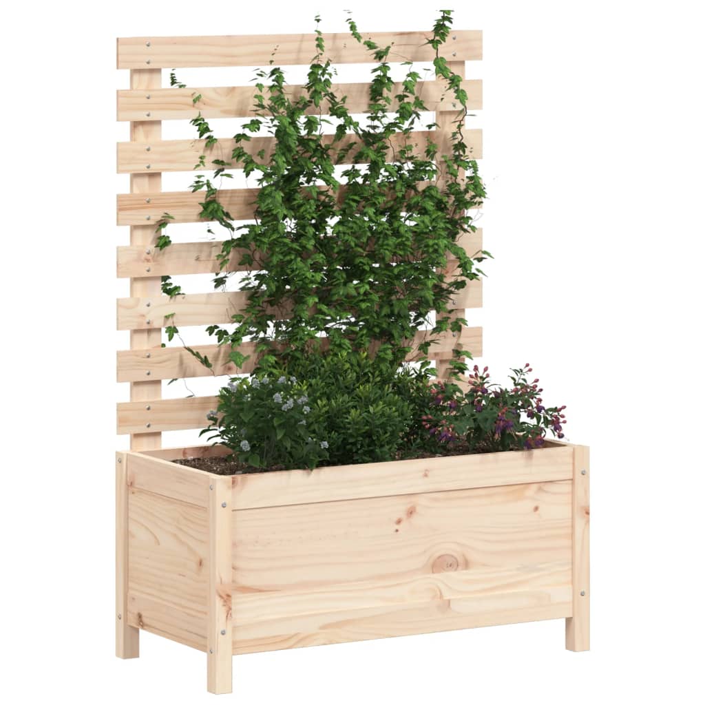 Garden Planter with Rack 79x39.5x114 cm Solid Wood Pine