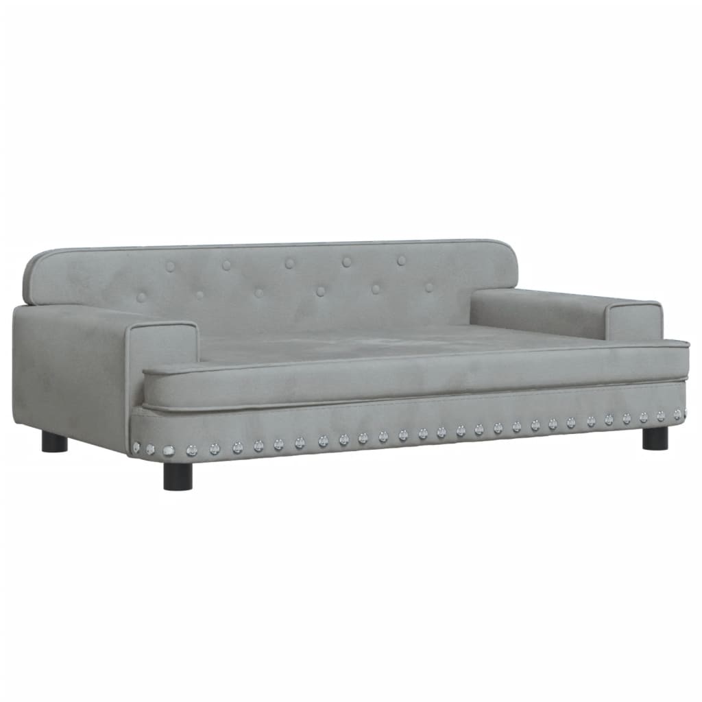 Kids Sofa Light Grey 90x53x30 cm Velvet