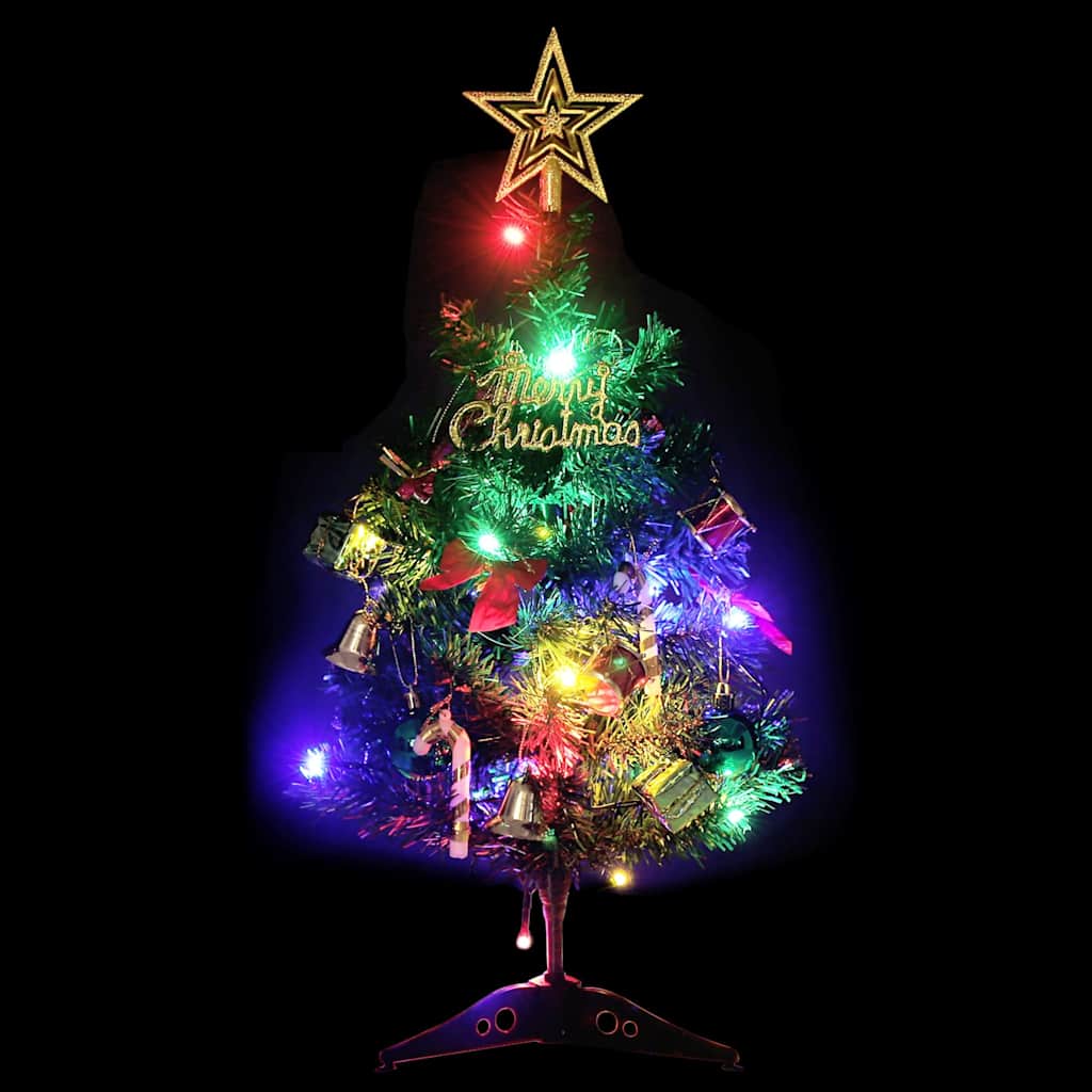 Mini Artificial Pre-lit Christmas Tree with 20 LEDs Green 45 cm