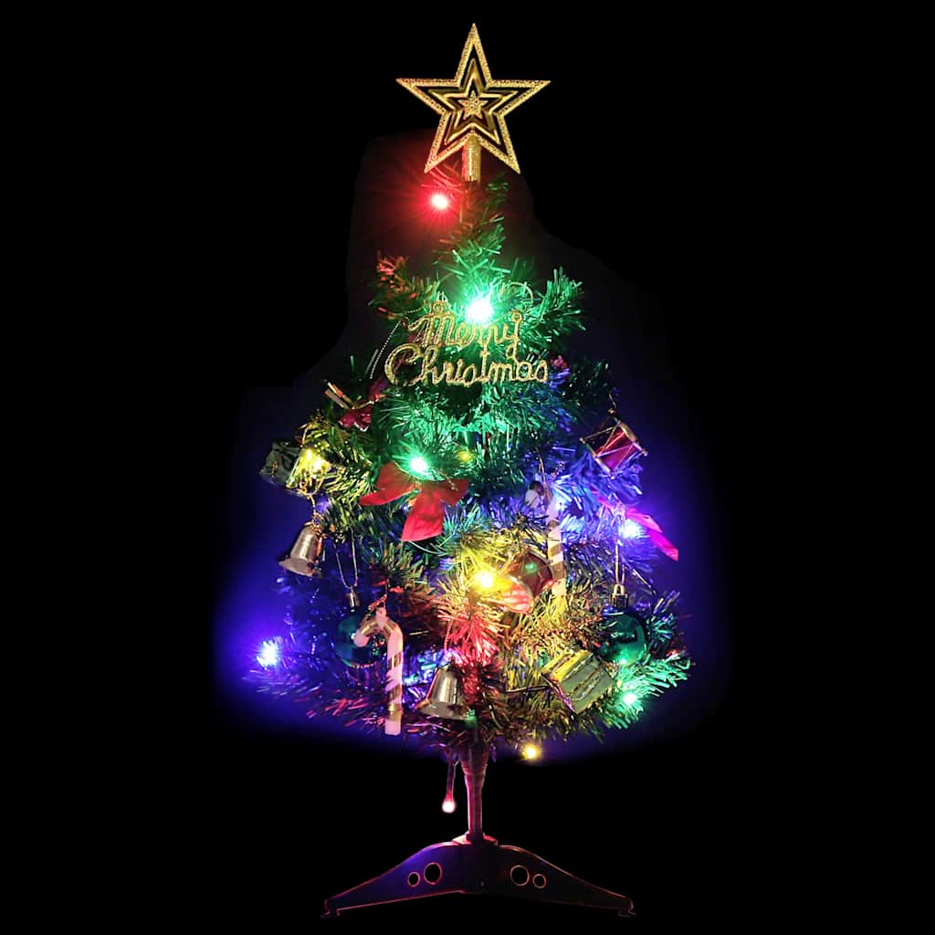 Mini Artificial Pre-lit Christmas Tree with 30 LEDs Green 60 cm