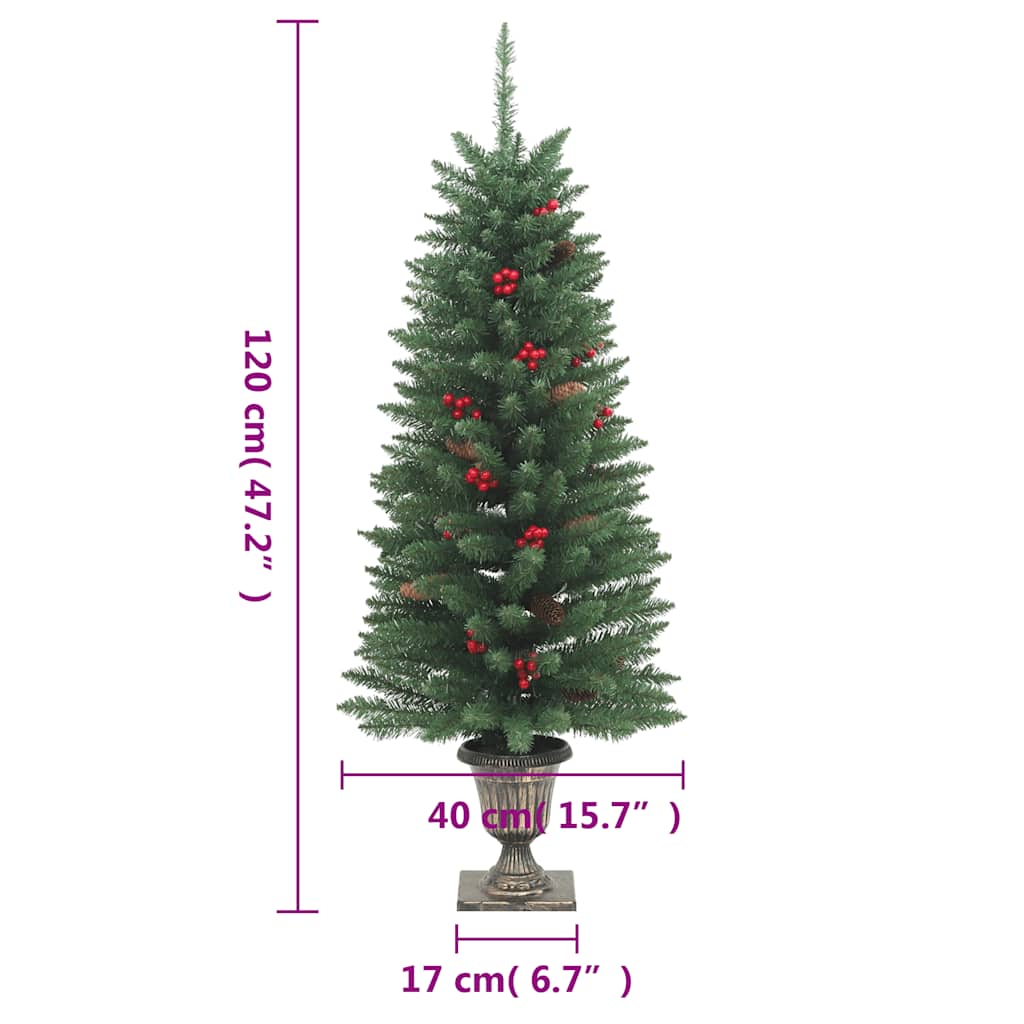 Artificial Christmas Trees 2 pcs 100 LEDs Green 120 cm