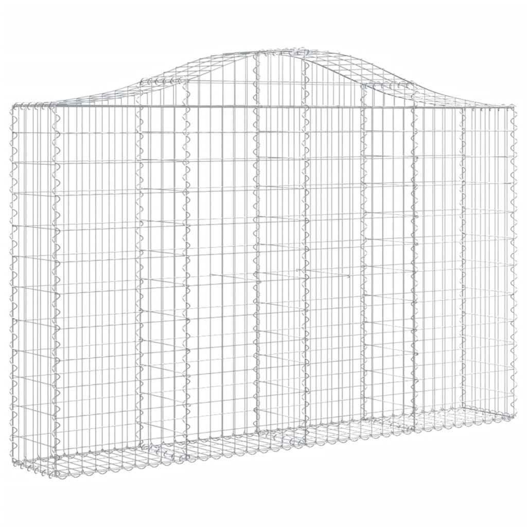 Arched Gabion Baskets 2 pcs 200x30x120/140 cm Galvanised Iron