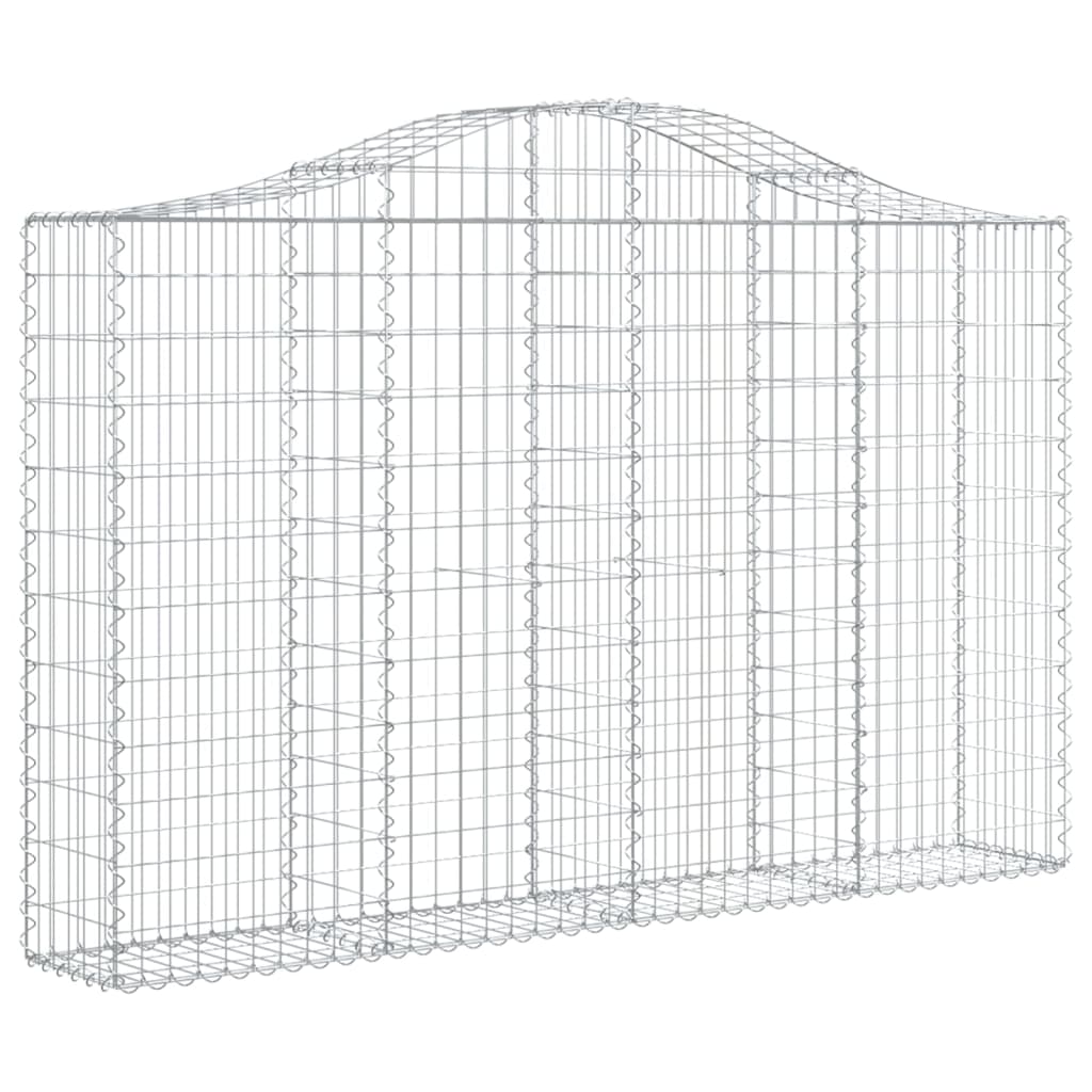Arched Gabion Baskets 3 pcs 200x30x120/140 cm Galvanised Iron