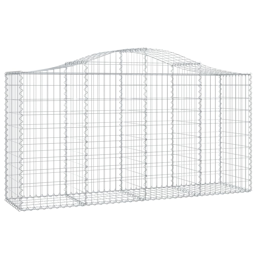 Arched Gabion Baskets 3 pcs 200x50x100/120 cm Galvanised Iron