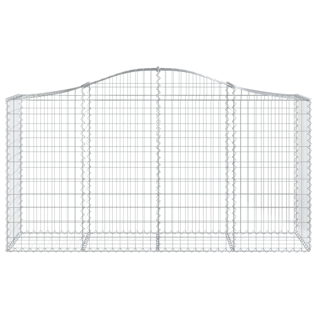 Arched Gabion Baskets 3 pcs 200x50x100/120 cm Galvanised Iron