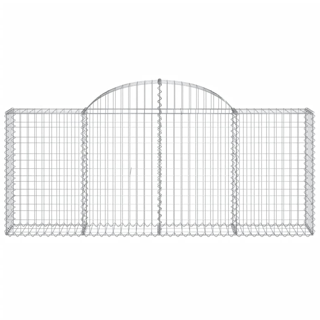 Arched Gabion Baskets 4 pcs 200x30x80/100 cm Galvanised Iron