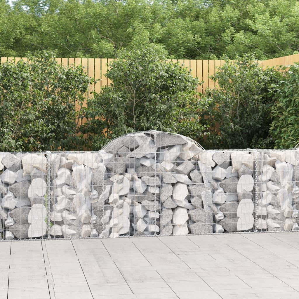 Arched Gabion Baskets 7 pcs 200x30x80/100 cm Galvanised Iron