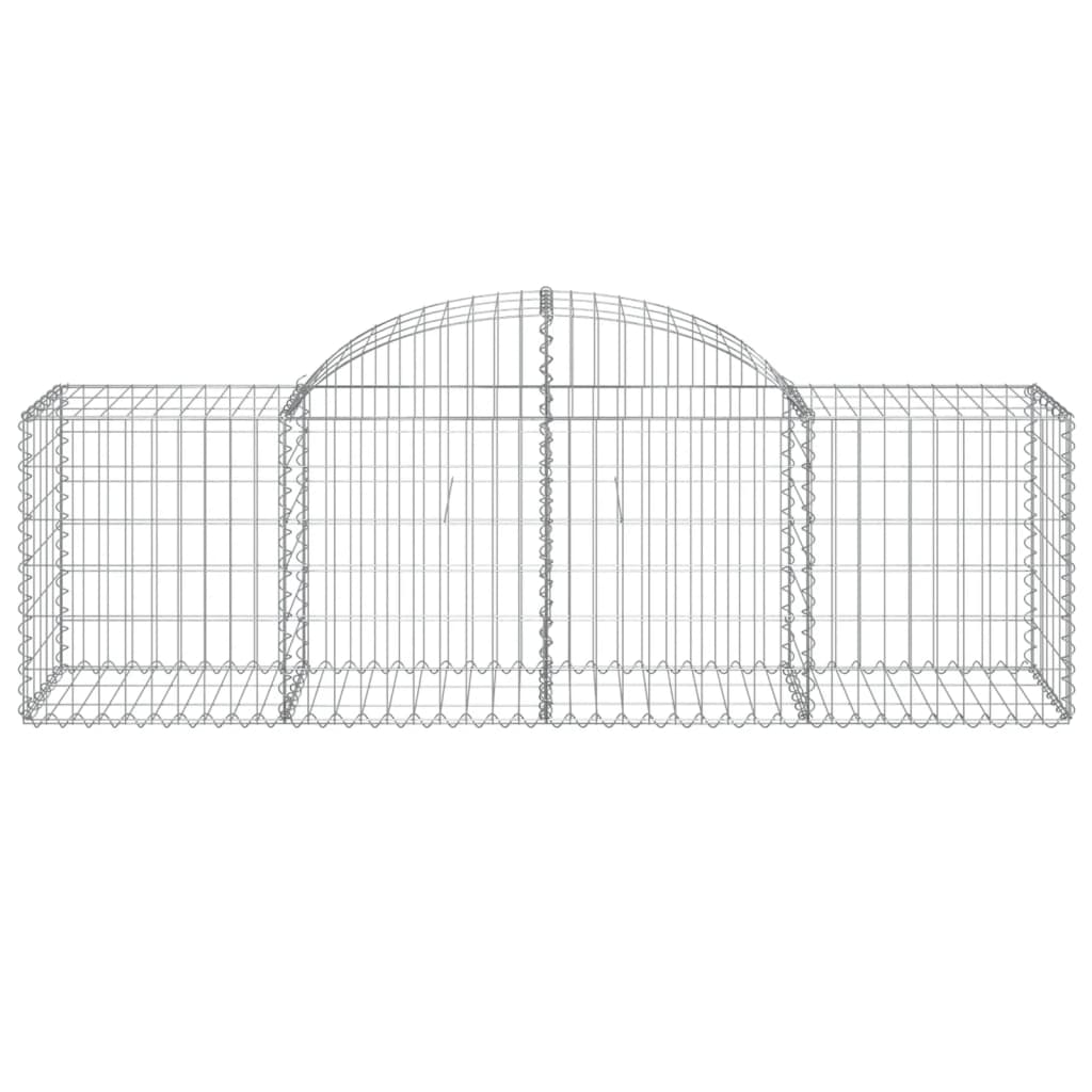 Arched Gabion Baskets 2 pcs 200x50x60/80 cm Galvanised Iron