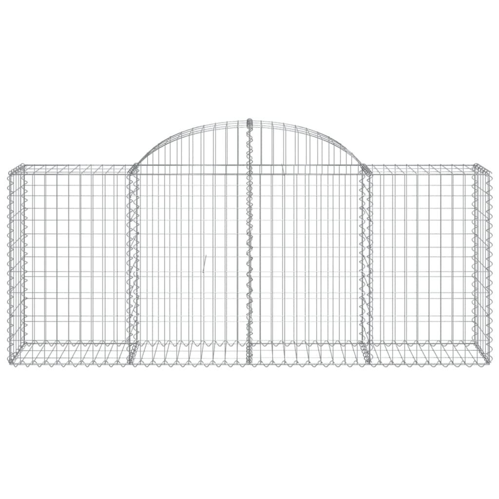 Arched Gabion Baskets 2 pcs 200x50x80/100 cm Galvanised Iron