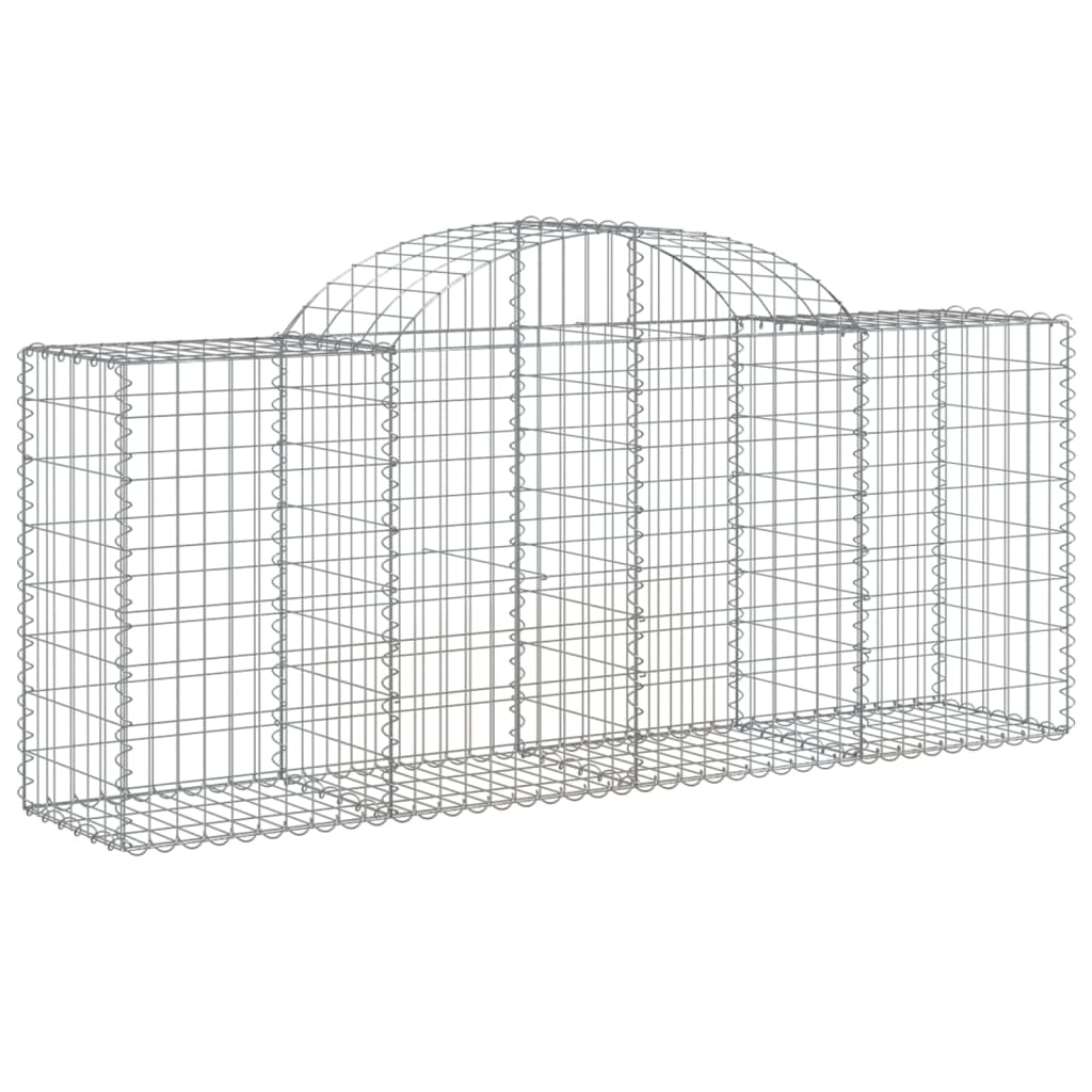 Arched Gabion Baskets 5 pcs 200x50x80/100 cm Galvanised Iron