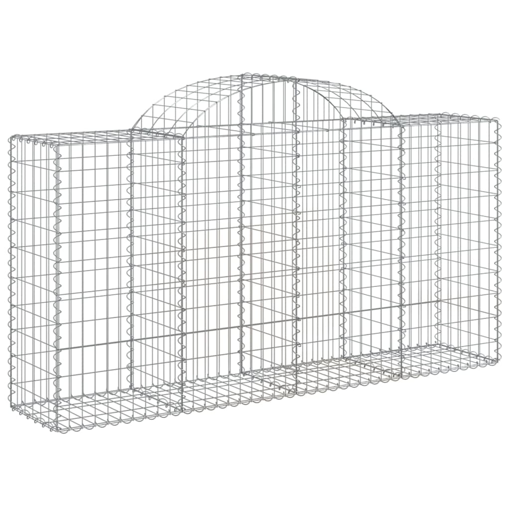 Arched Gabion Baskets 2 pcs 200x50x100/120 cm Galvanised Iron