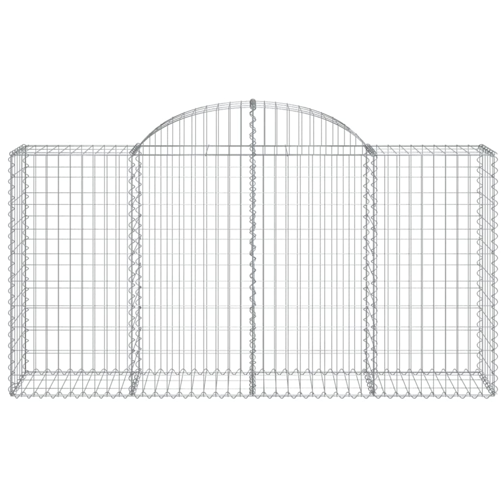 Arched Gabion Baskets 2 pcs 200x50x100/120 cm Galvanised Iron