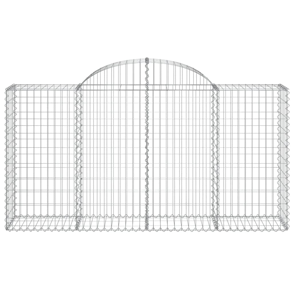 Arched Gabion Baskets 4 pcs 200x50x100/120 cm Galvanised Iron