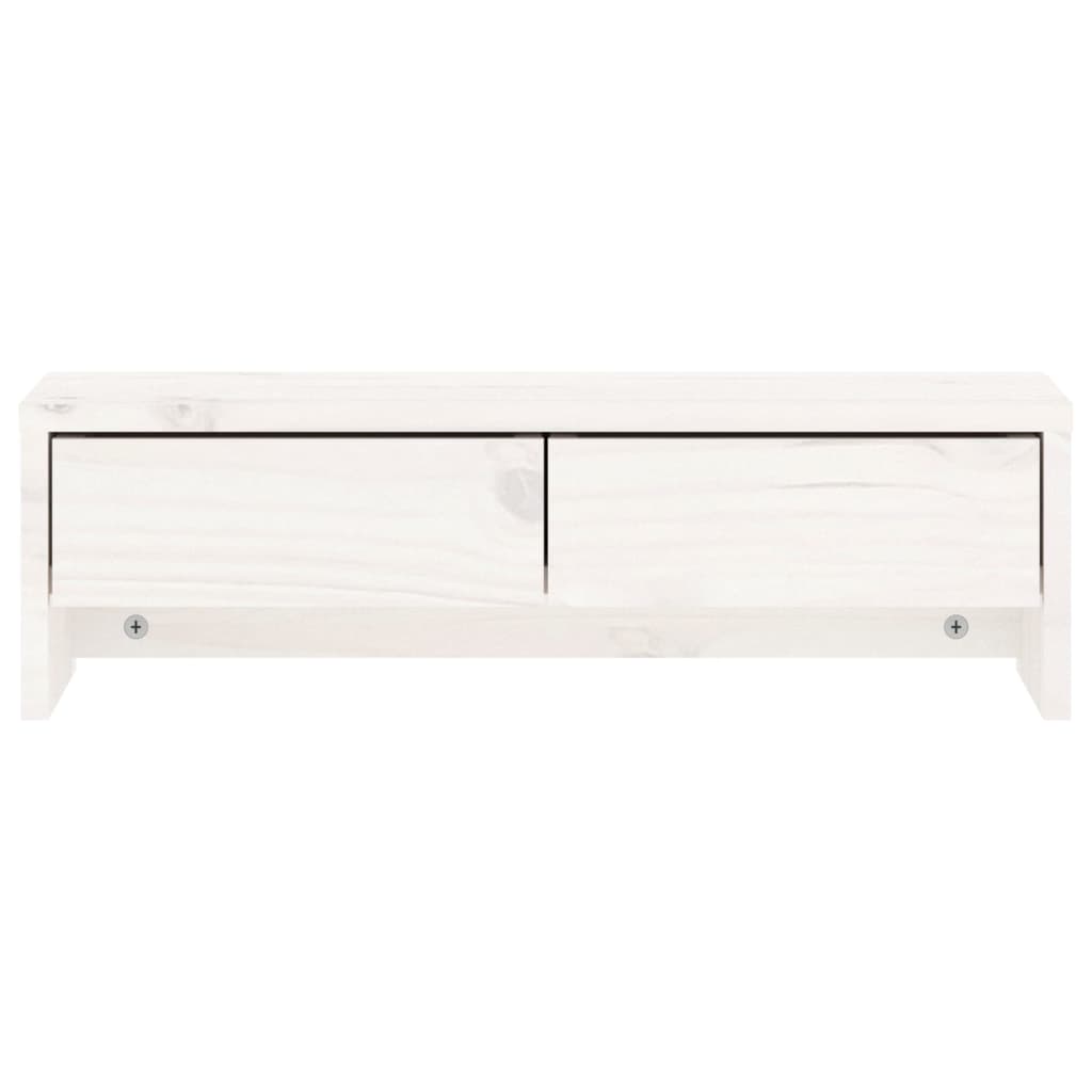 Monitor Stand White 50x27x15 cm Solid Wood Pine