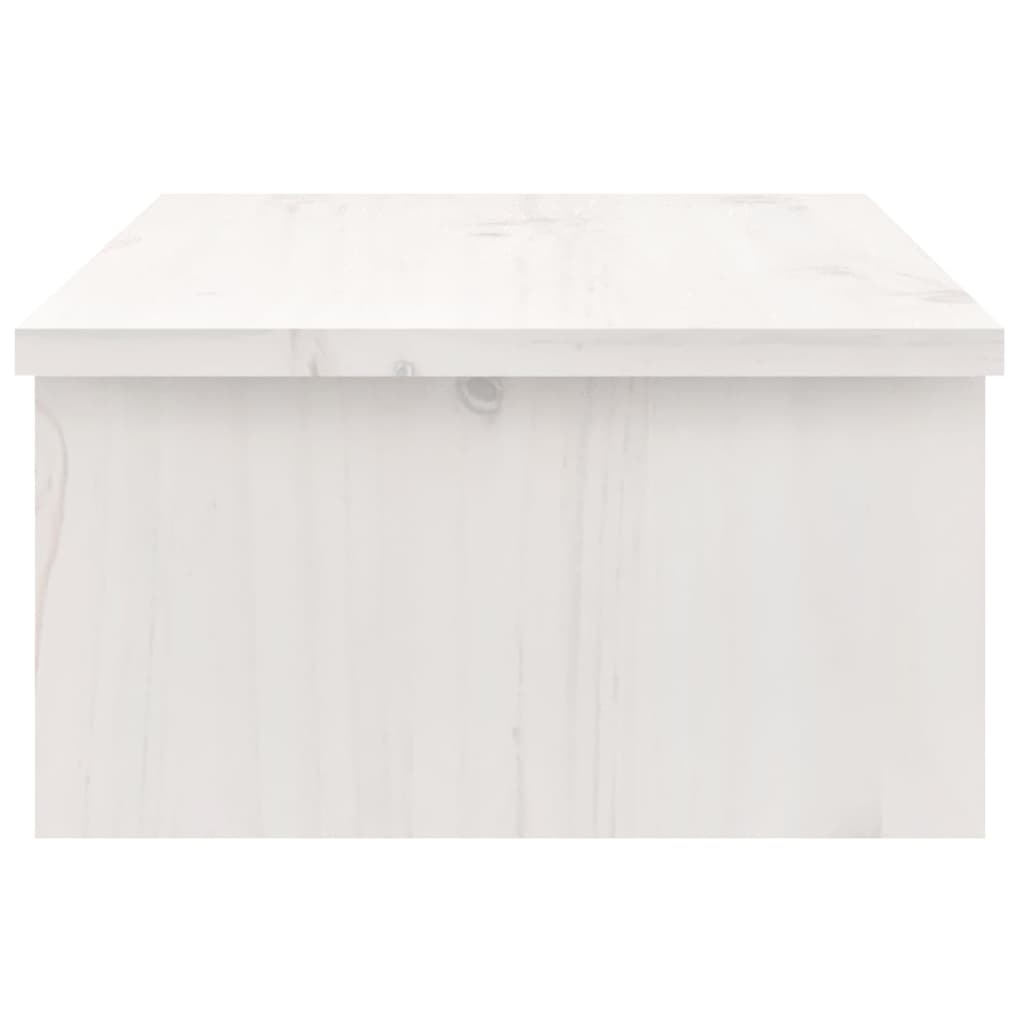 Monitor Stand White 50x27x15 cm Solid Wood Pine