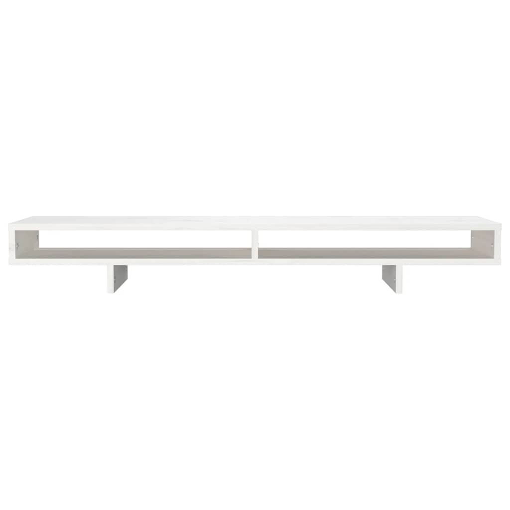 Monitor Stand White 100x27x14 cm Solid Wood Pine