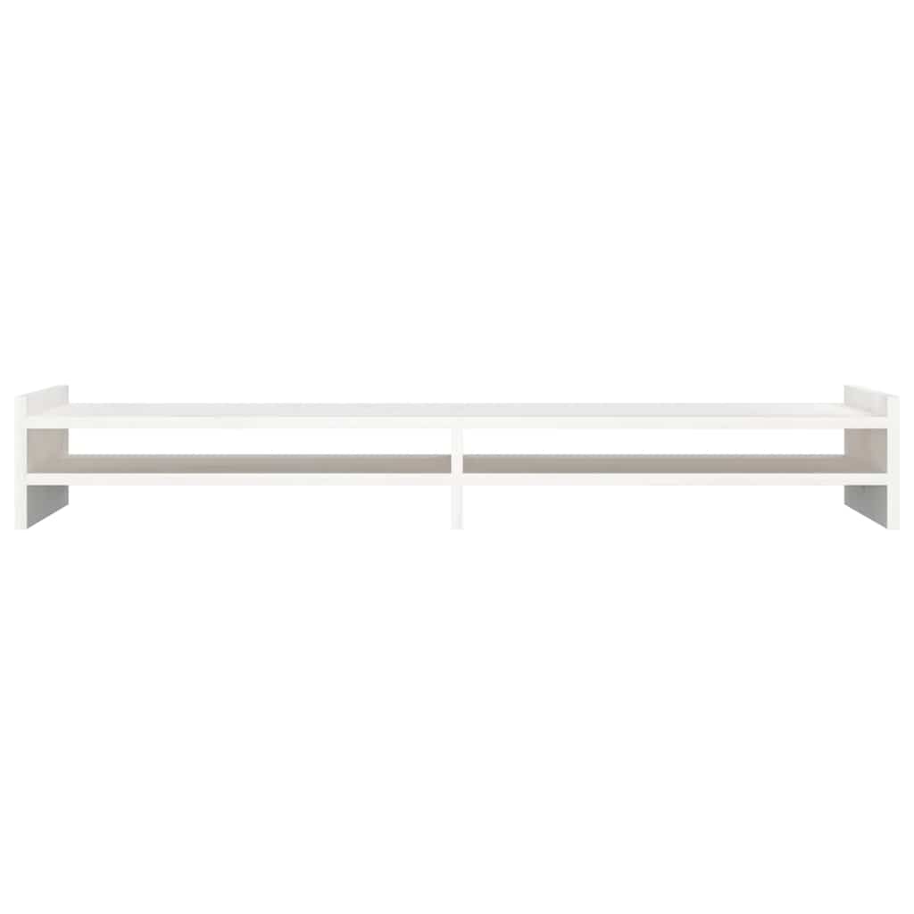 Monitor Stand White 100x27x15 cm Solid Wood Pine
